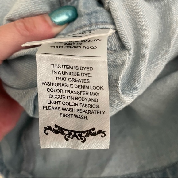 Tamnoon Denim.. Short Sleeve Short Romper, NWT Size M - Picture 11 of 13